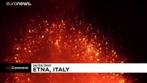 شاهد:  حمم بركان إتنا تصل إلى ارتفاع 900 متر في سماء إيطاليا
