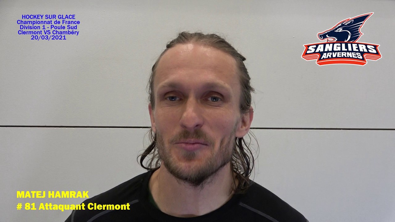 Hockey sur glace Interview de Matej Hamrak # 81 Attaquant des Sangliers Arvernes Clermont-Ferrand, 20/03/2021 (D1 Poule Sud – J8 Clermont-Ferrand VS Chambéry)