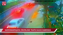 Gaziosmanpaşa'da zincirleme trafik kazası kamerada