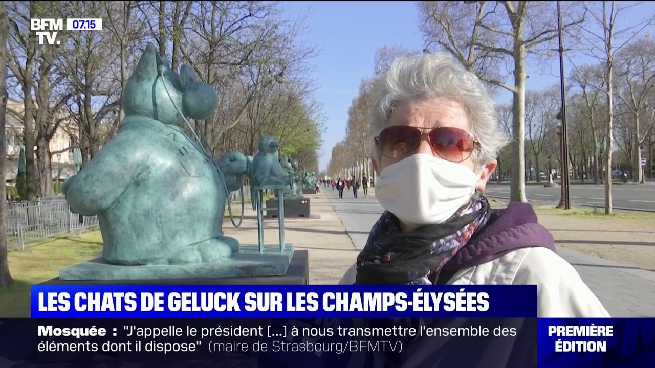 20 statues (géantes) du Chat de Phillipe Geluck trônent sur les  Champs-Élysées - Vidéo Dailymotion