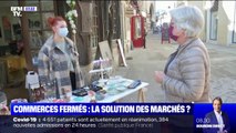 À Compiègne, des commerçants vendent leurs marchandises devant leur magasin