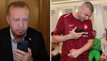 Cumhurbaşkanı Erdoğan, Hollanda maçı sonrası Burak Yılmaz'la konuştu: O ne frikikti ya!