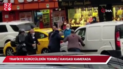 Download Video: Trafikte sürücüler arasındaki tekmeli kavga kamerada