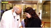 Janhvi Kapoor with her Father Boney Kapoor Spotted at Airport Departure
