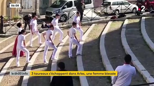Panique à Arles : Découvrez les images impressionnants de taureaux qui s'échappent des arènes - uUne femme blessée