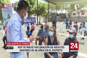 Inició vacunación de adultos mayores de 80 años en San Martín de Porres