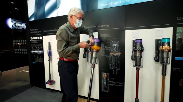 James Dyson launches new Dyson vacuum with laser technology.
