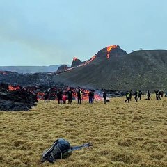 Lava Oozes Out of Volcano in Iceland