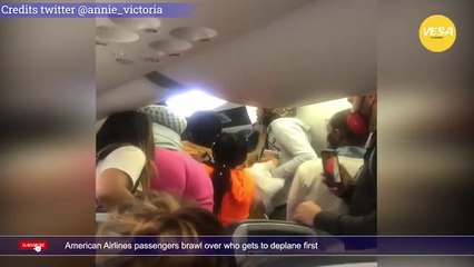 American Airlines passengers brawl over who gets to deplane first