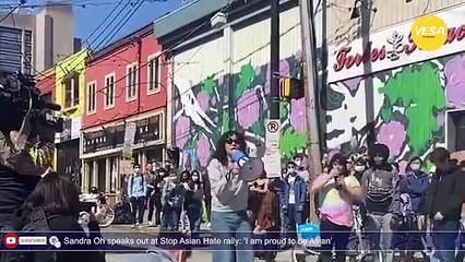 Sandra Oh speaks out at Stop Asian Hate rally I am proud to be Asian