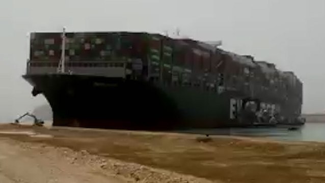 Efforts continue to float stuck container ship