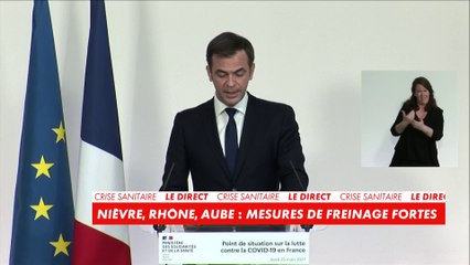 Olivier Véran annonce une amplification des mesures de protection dans l'Aube, le Rhône et la Nièvre