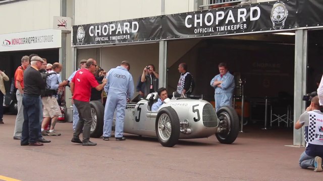 Auto Union Type C V16 Sound In Action - Monaco Historic Grand Prix - Auto Union (Audi) 16 Cilindros.