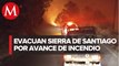 Por incendios, desalojan a 800 personas de comunidades en sierra de Santiago, NL