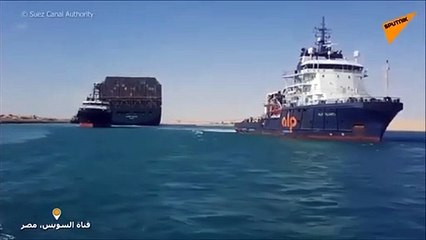 لقطات ترصد انتهاء أزمة السفينة العالقة في قناة السويس واستئناف حركة الملاحة