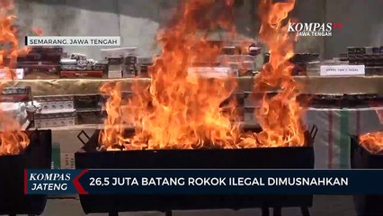 26,5 Juta Batang Rokok Ilegal Dimusnahkan
