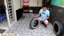Recycling Plastic Barrel and tires into garden spools planter - Amazing flower Pot - Garden ideas