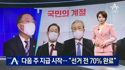 4차 지원금 다음 주 지급 시작…“선거 전 70% 완료”