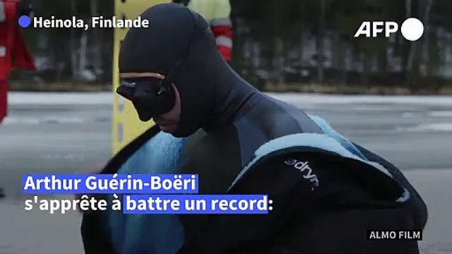 Apnée: Arthur Guérin-Boëri réussit à nager 120 mètres en longueur sous la glace