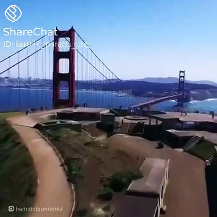 Plane fly under bridge