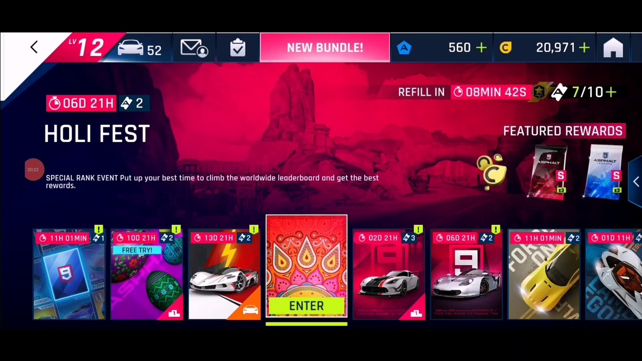 Asphalt 9 Gameplay - Holi Fest - The Narrows