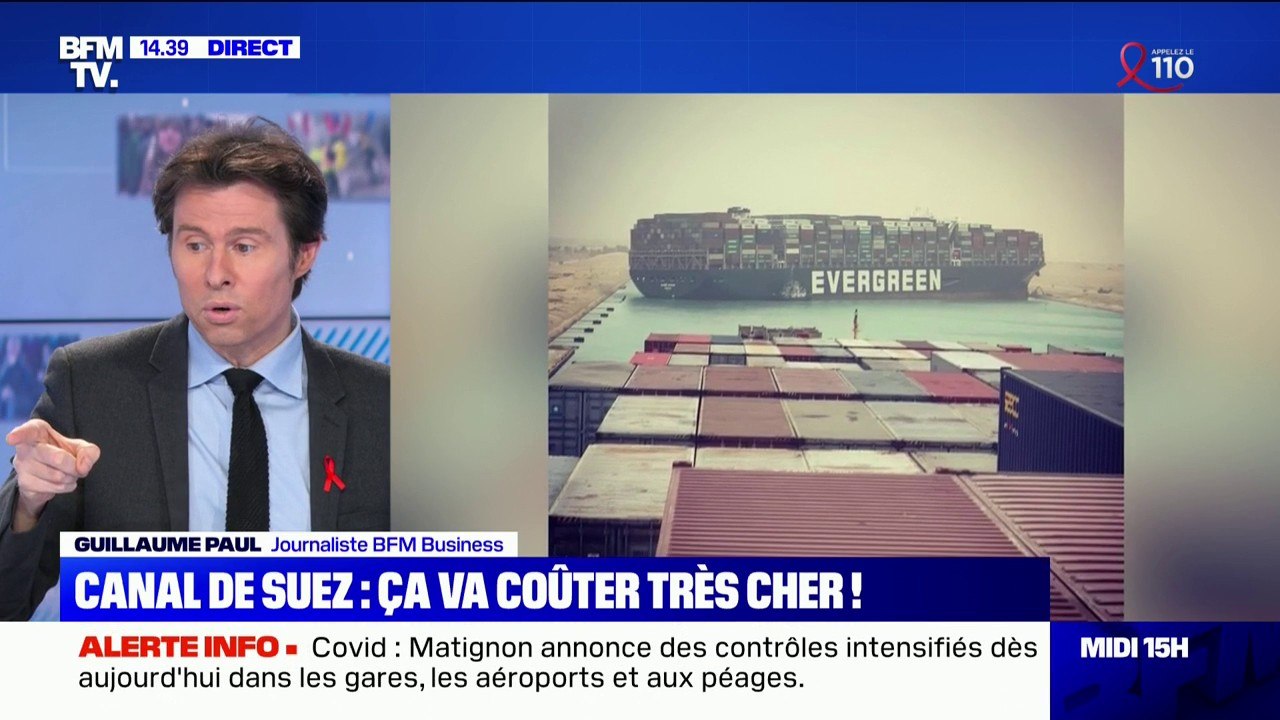 Canal de Suez: le blocage du porte-conteneur coûte 400 millions de dollars chaque heure