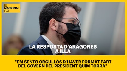 La resposta d'Aragonès a Illa: "Em sento orgullós d'haver format part del govern del president Quim Torra"