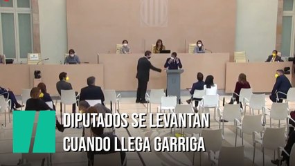 Los diputados de ERC, Junts y la CUP se abandonan la sala cuando llega el turno de Garriga