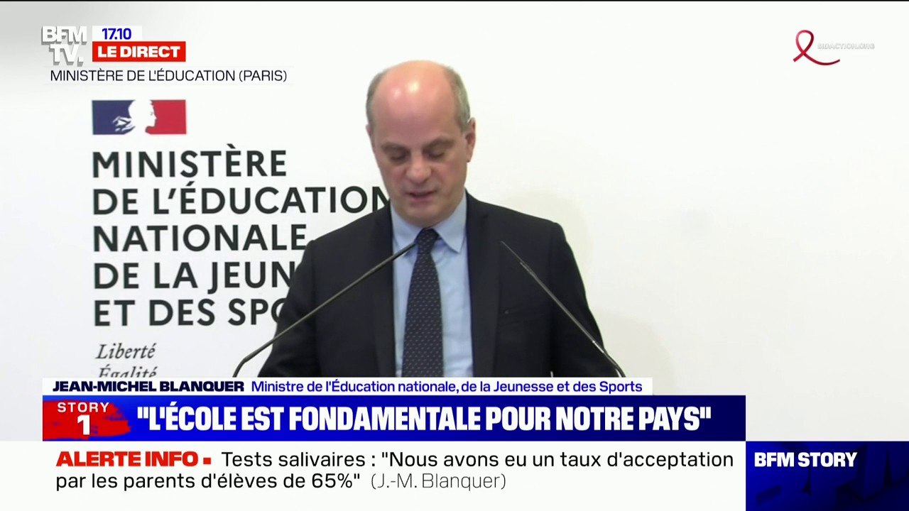 Jean-Michel Blanquer annonce que dans les "19 départements qui font l'objet de mesures de restrictions", chaque classe sera fermée "au premier cas de contamination"