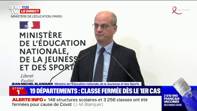 Jean-Michel Blanquer: Dès qu'un seul cas sera constaté, on fermera l'ensemble d'une classe