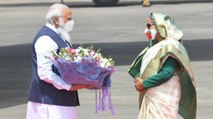 PM receives warm welcome by Indian diaspora in Bangladesh
