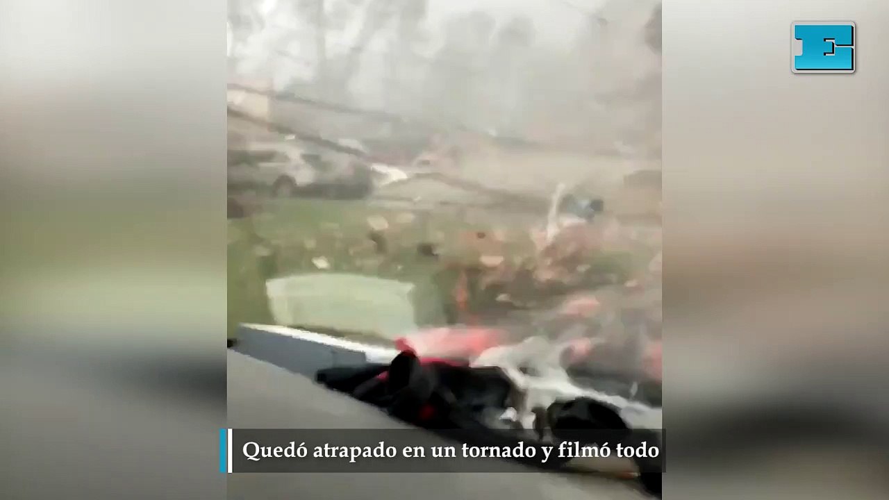 Quedó atrapado en un tornado y filmó todo