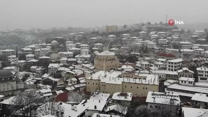 Safranbolu konakları 45 gün sonra beyaz örtüyle kaplandı