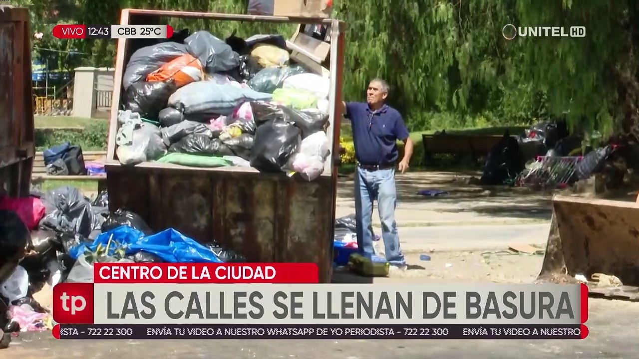 Toneladas de basura inundan las calles y avenidas de la ciudad de Cochabamba
