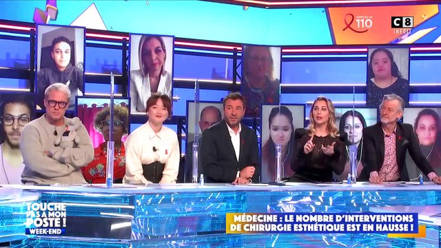 Magali Berdah évoque les multiples opérations de chirurgie esthétique et est émue en voyant une photo d'elle avant dans Touche pas à mon poste le 26 mars 2021.