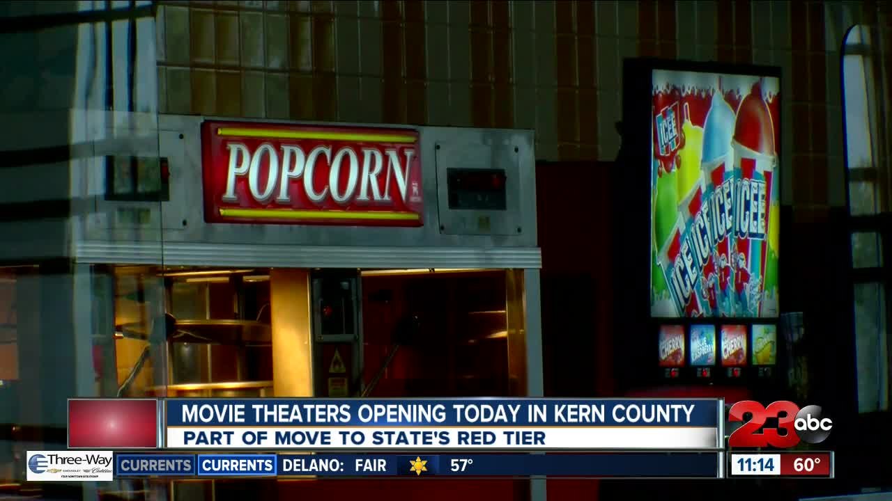 Movie theaters opening today in Kern County Part of move to state's