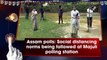 Assam polls: Social distancing norms being followed at Majuli polling station