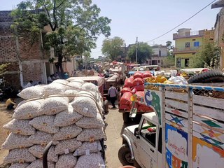 9 दिन मंडी बंद रहने से पहले लहसुन-प्याज की बंपर आवक, सड़कें हुई जाम