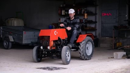 KONYA Hurda parçaları birleştirdi, garajında mini traktör yaptı