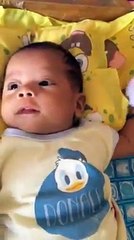 Speaking cute little baby