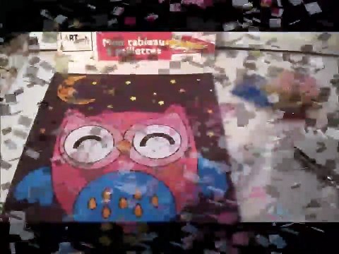 Tableau de chouette en paillettes