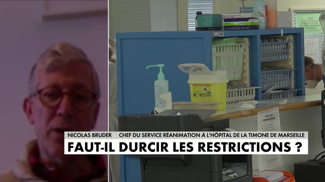 « Cette nuit, nous n'avions plus un lit de réanimation sur 100 lits de disponibles », indique Nicolas Bruder, chef du service réanimation à l'hôpital de la Timone à Marseille