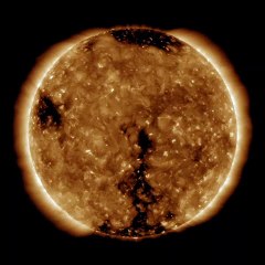 Triple Coronal Hole on Sun