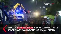 Truk Terjun Dari Fly Over Timpa Mobil Dinas TNI