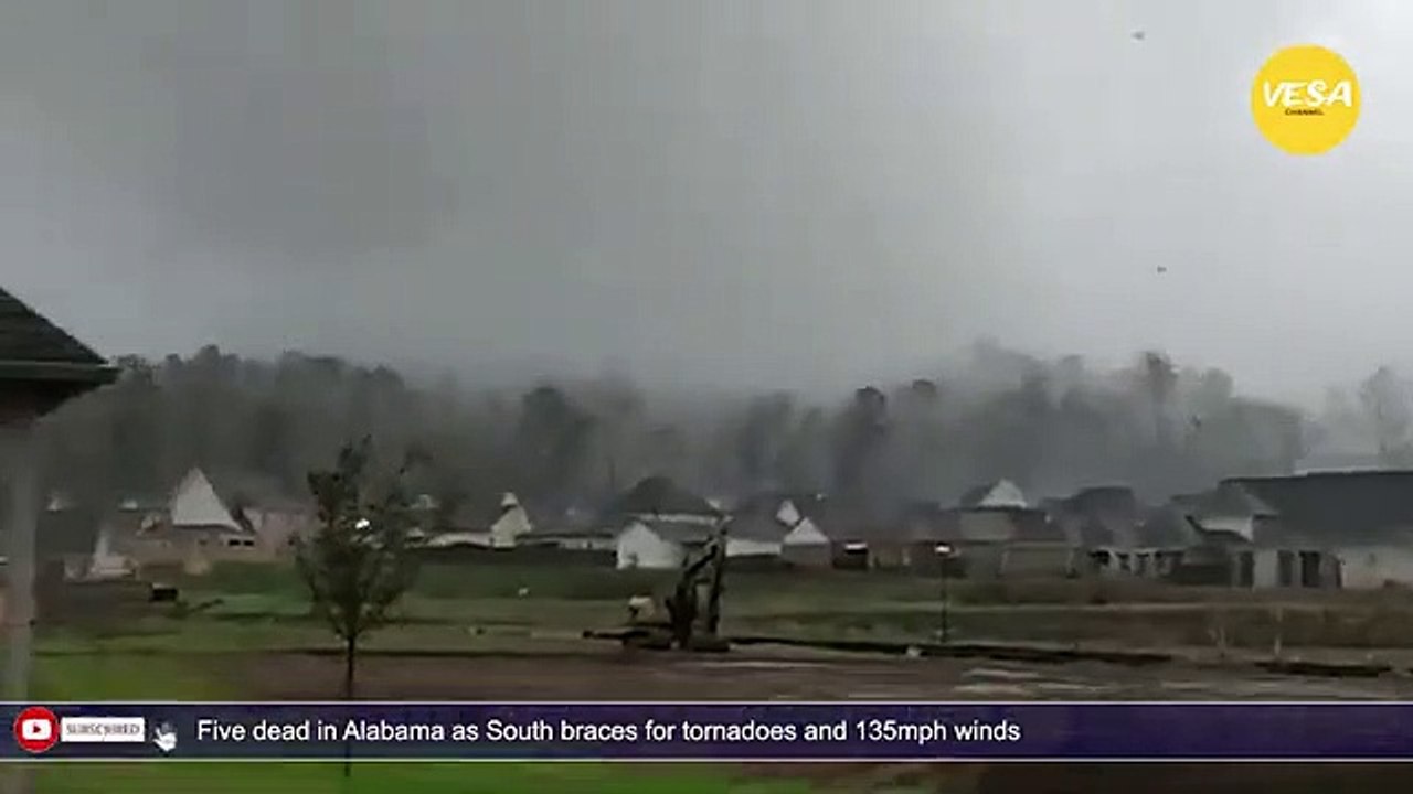 Five dead in Alabama as South braces for tornadoes and 135mph winds