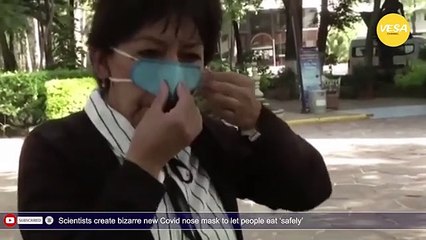 Scientists create bizarre new Covid nose mask to let people eat safely