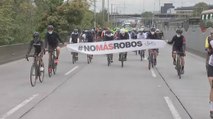 “No más robos”, piden los ciclistas durante plantón en Bogotá