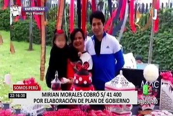 Somos Perú pagó S/ 41.400 a Mirian Morales por elaboración de plan de gobierno