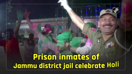 Prison inmates of Jammu district jail celebrate Holi