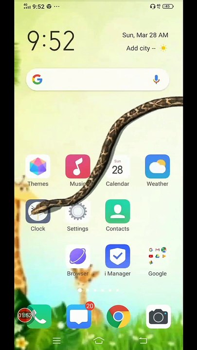 how to show/appear snake on phone screen